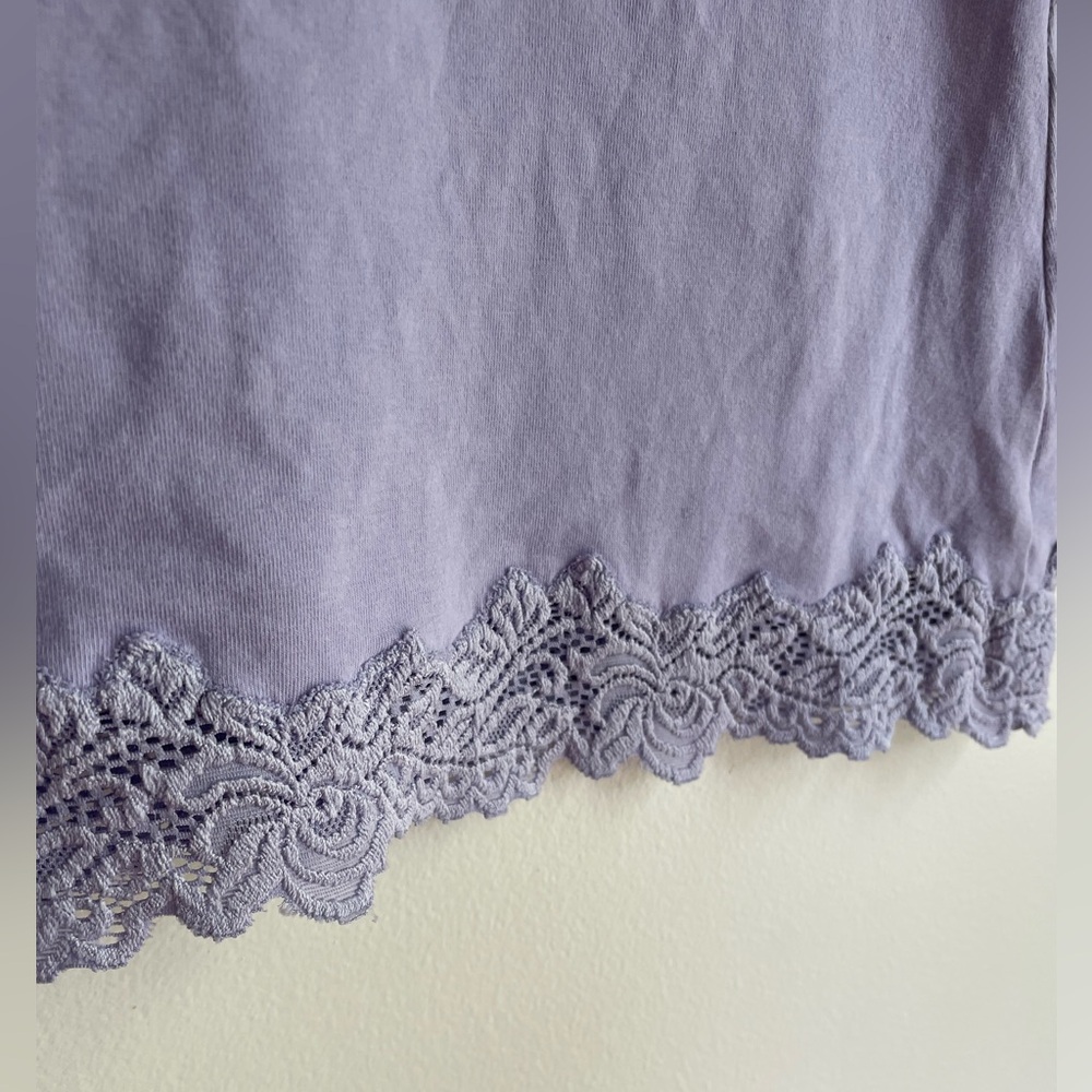 Coldwater Creek Lavender Lace Trim Knit Tank Top Size L - Picture 4 of 4